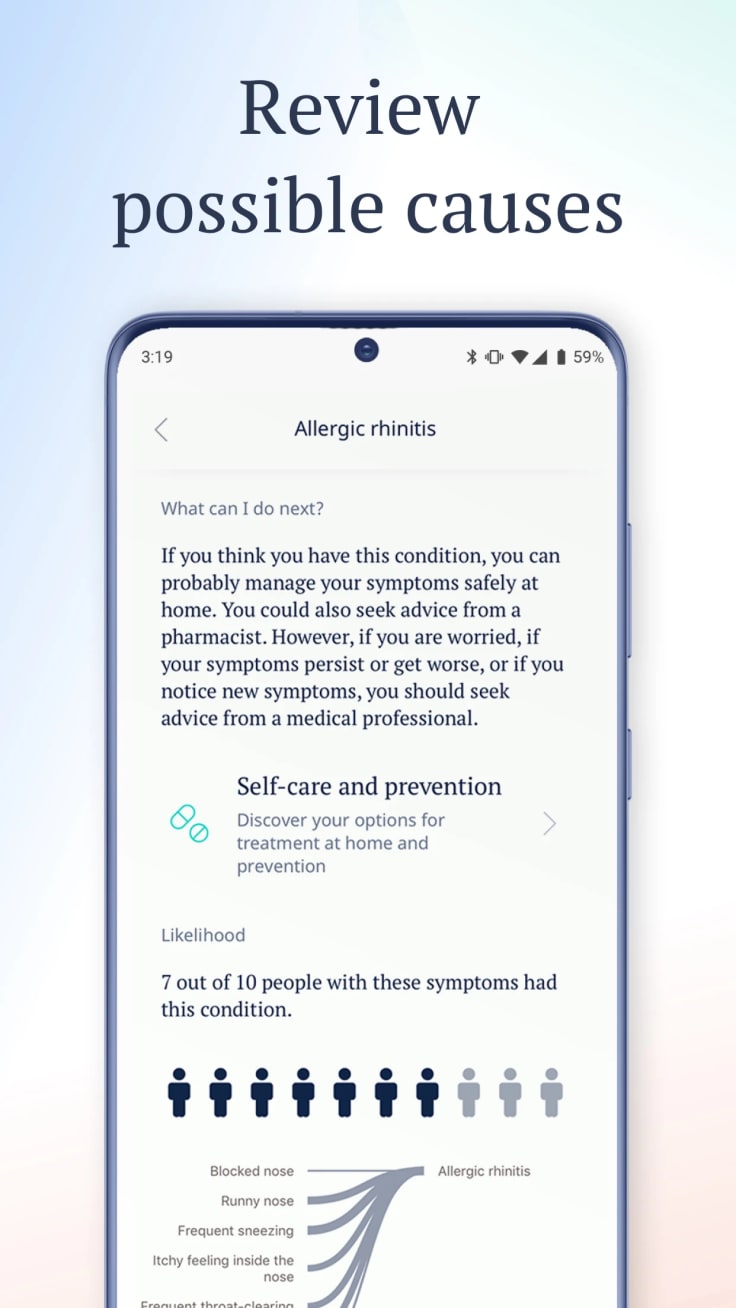 Ada Ai healthcare app screen